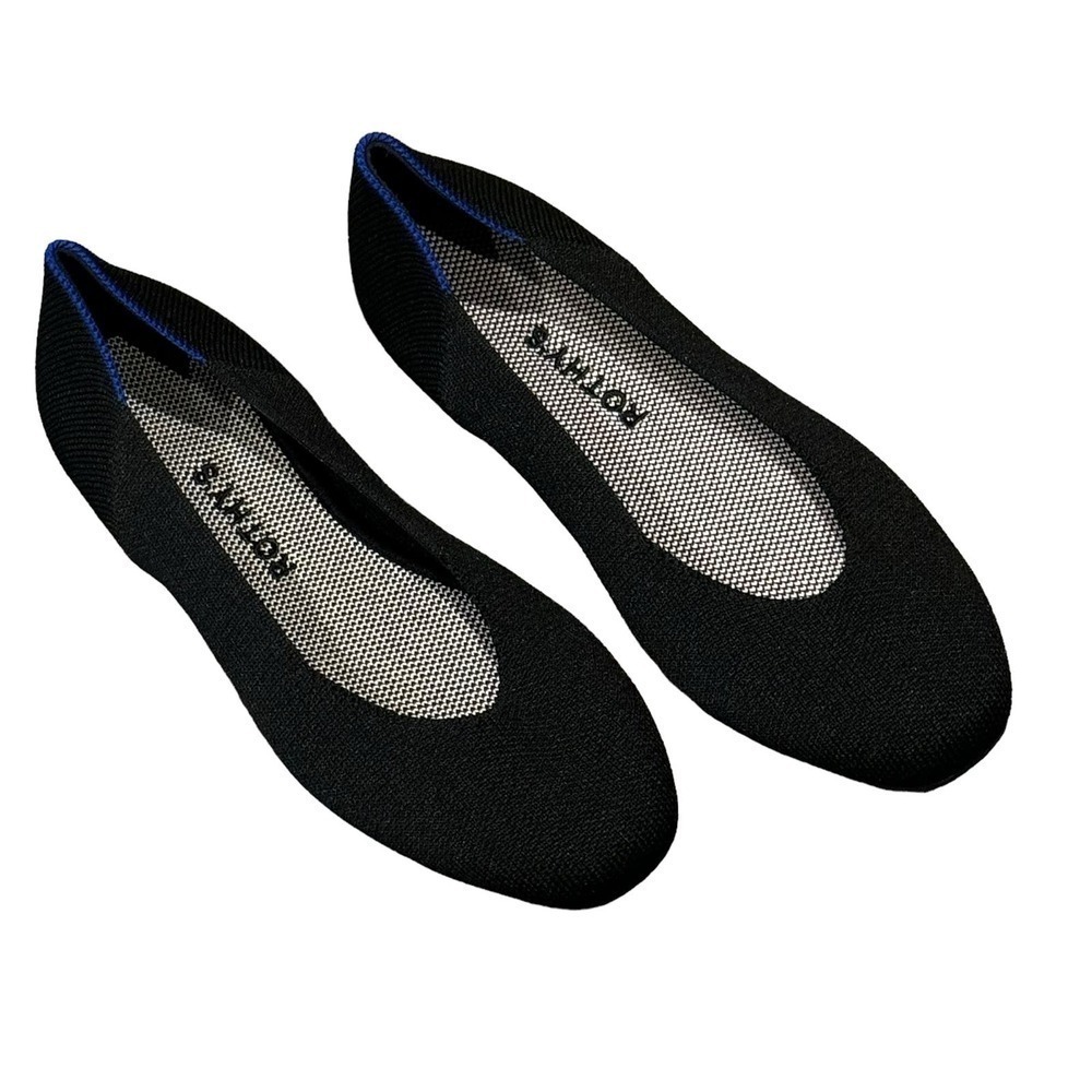 Rothy's Black Neutral The Square Flat Soft Classic Shoes Size 7.5 NWOB - Picture 10 of 13